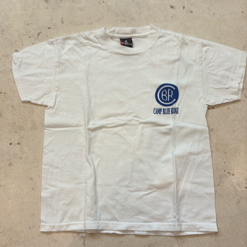 CAMP BLUE RIDGE White Classic Traditional Tee shirt, Size Childrens M ( 10-22) .